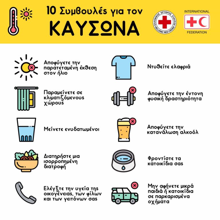 10 απλές συμβουλές για τον καύσωνα