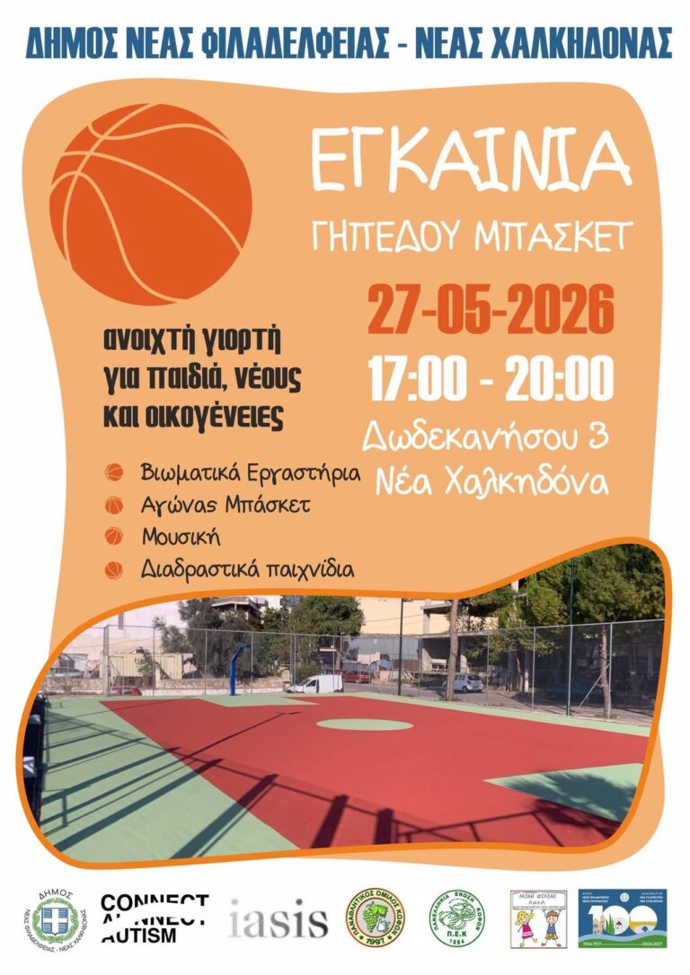 Εγκαίνια του ανακαινισμένου γηπέδου μπάσκετ της οδού δωδεκανήσου στη Νέα Χαλκηδόνα